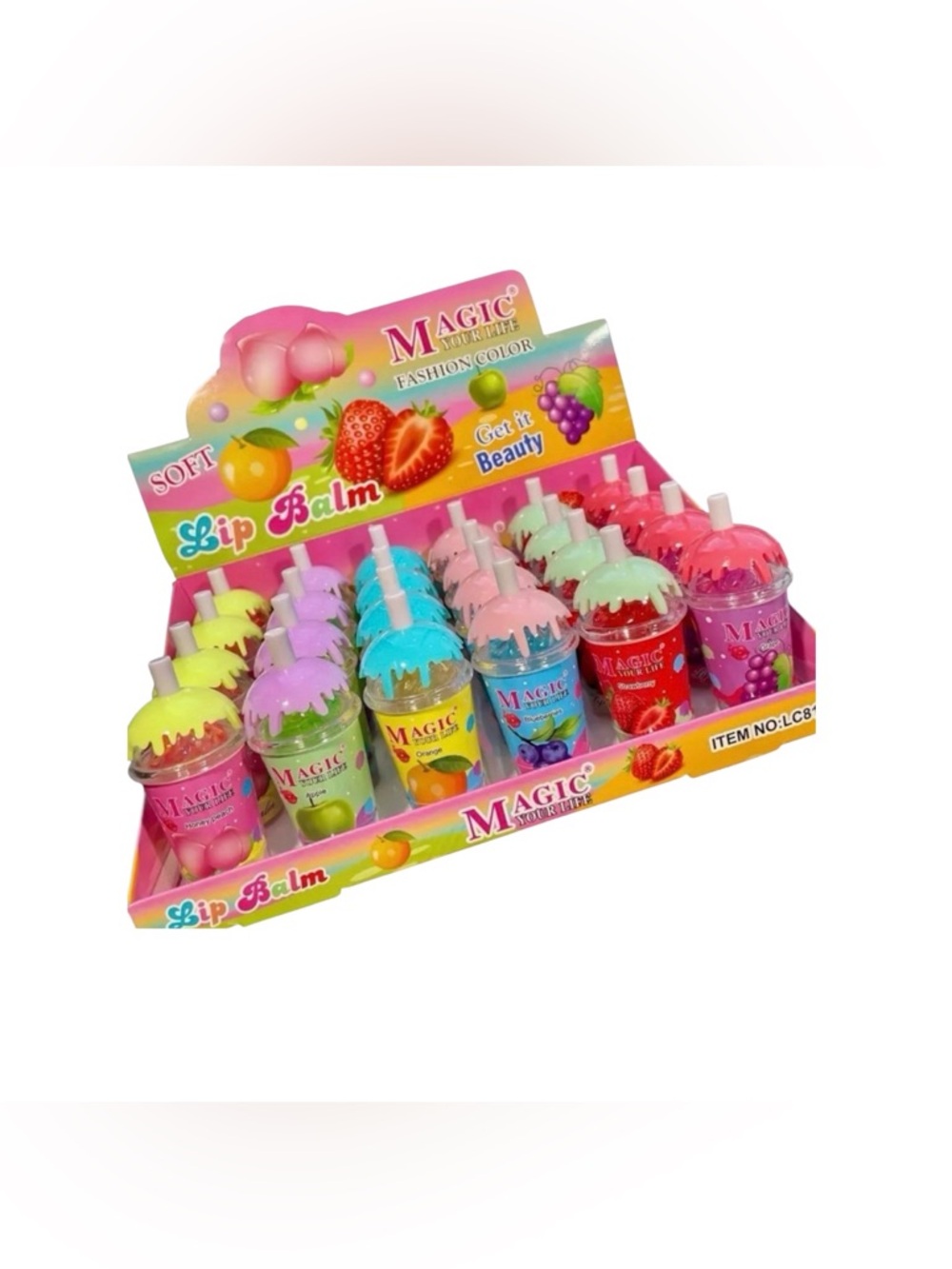NEW! 24 PC. FRUIT FLAVORED LIP BALM SET